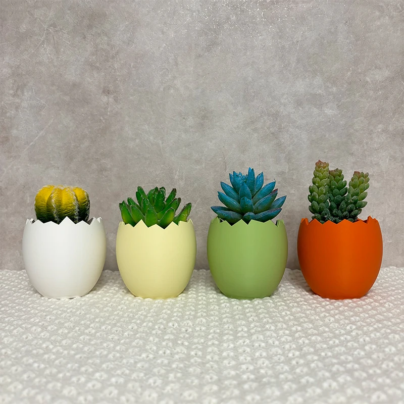 

Egg Flower Pot Succulent Plant Pot Desktop Ornament Pen Holder Plastic Planter Home Decor Easter Decoration