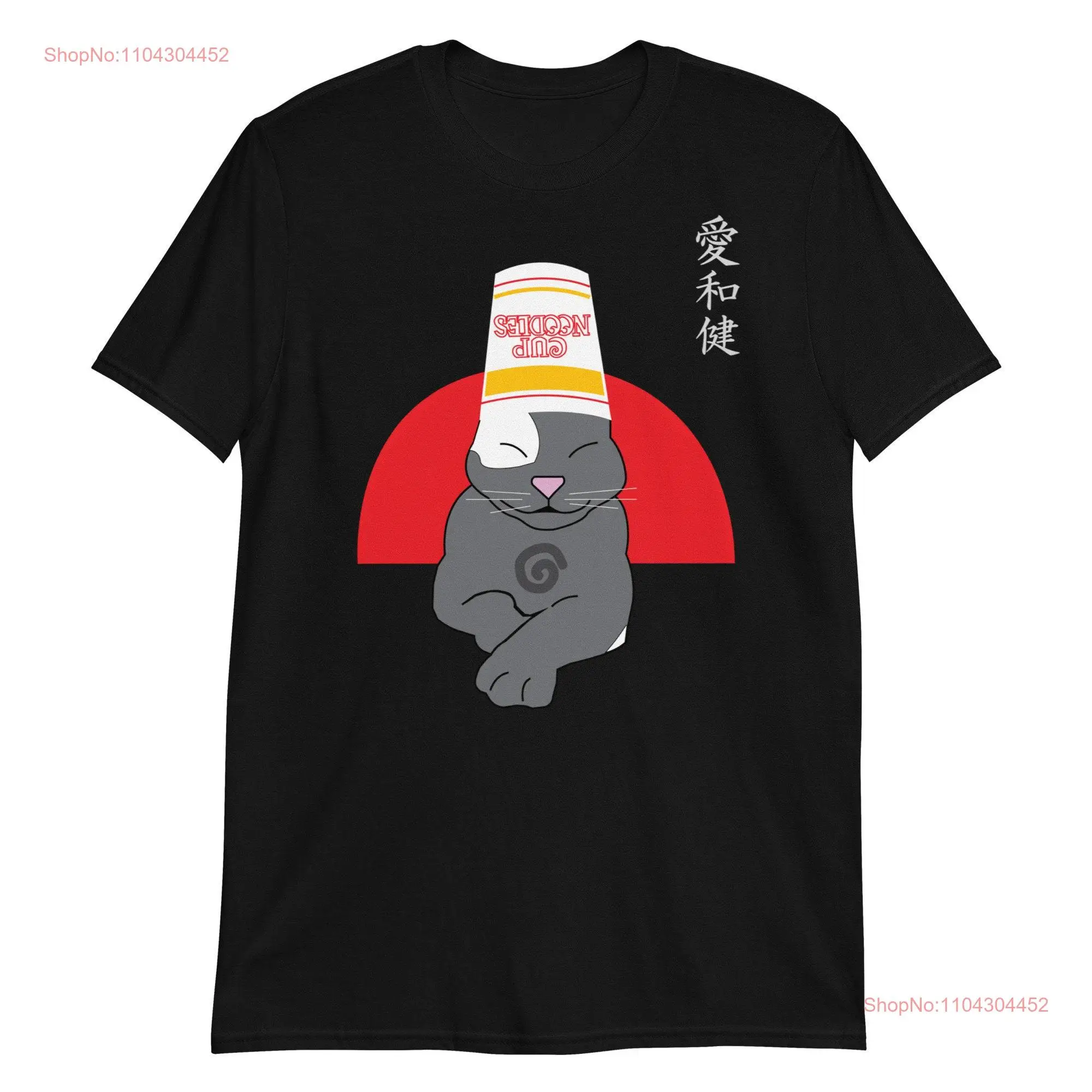 Japanese Ramen T Shirt Lover Cup Noodles Noodle Cat Cute  long or short sleeves