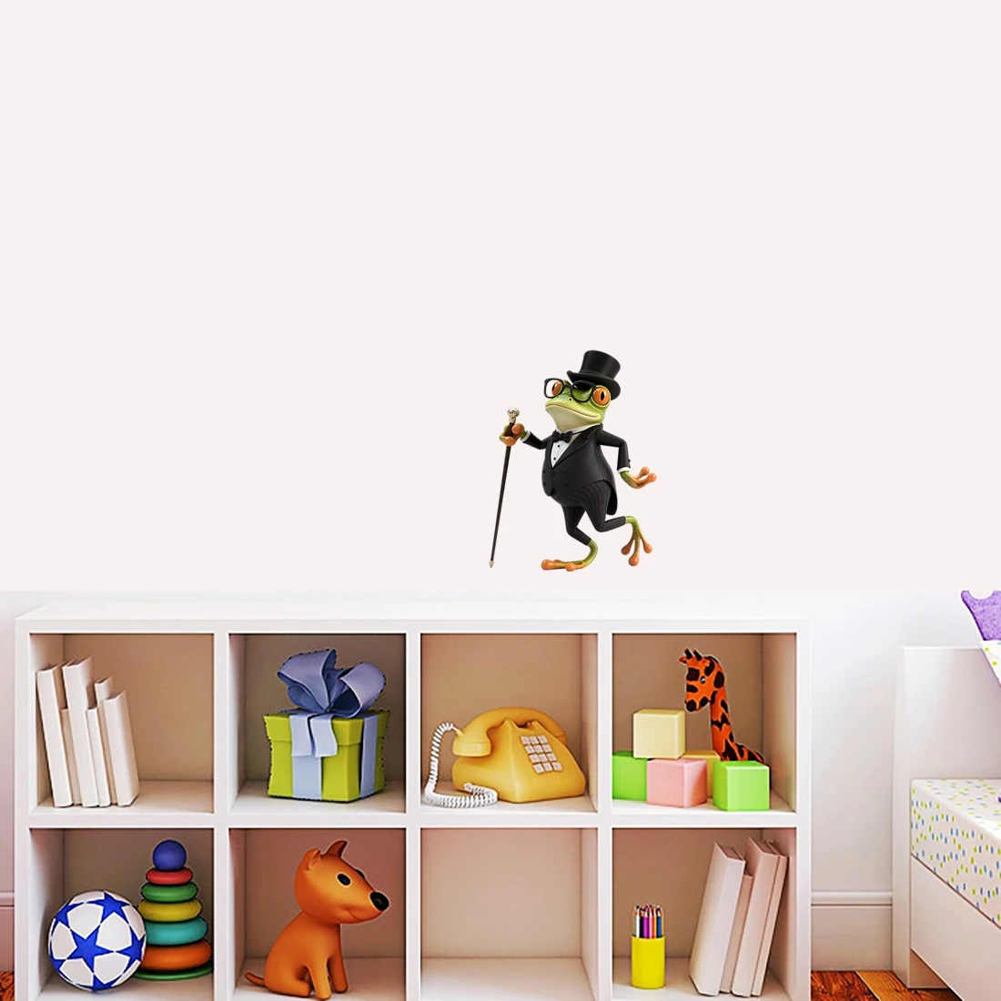 Three Ratels CD348 Funny Frog Gentleman Cartoon Wall Stickers for Home Decoration Personalized Car hood decals
