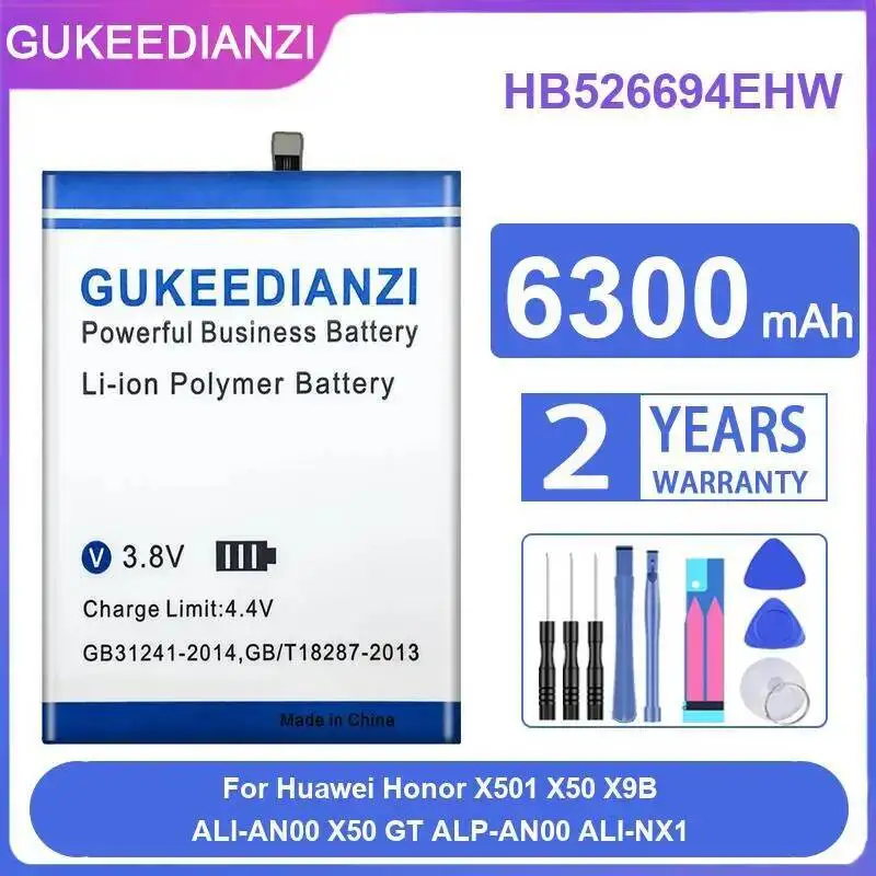 

Прочный аккумулятор для мобильного телефона HB526694EHW 6300 мАч для Huawei Honor X501 X50 X9B Ali-AN00 GT Alp-AN00 Ali-NX1