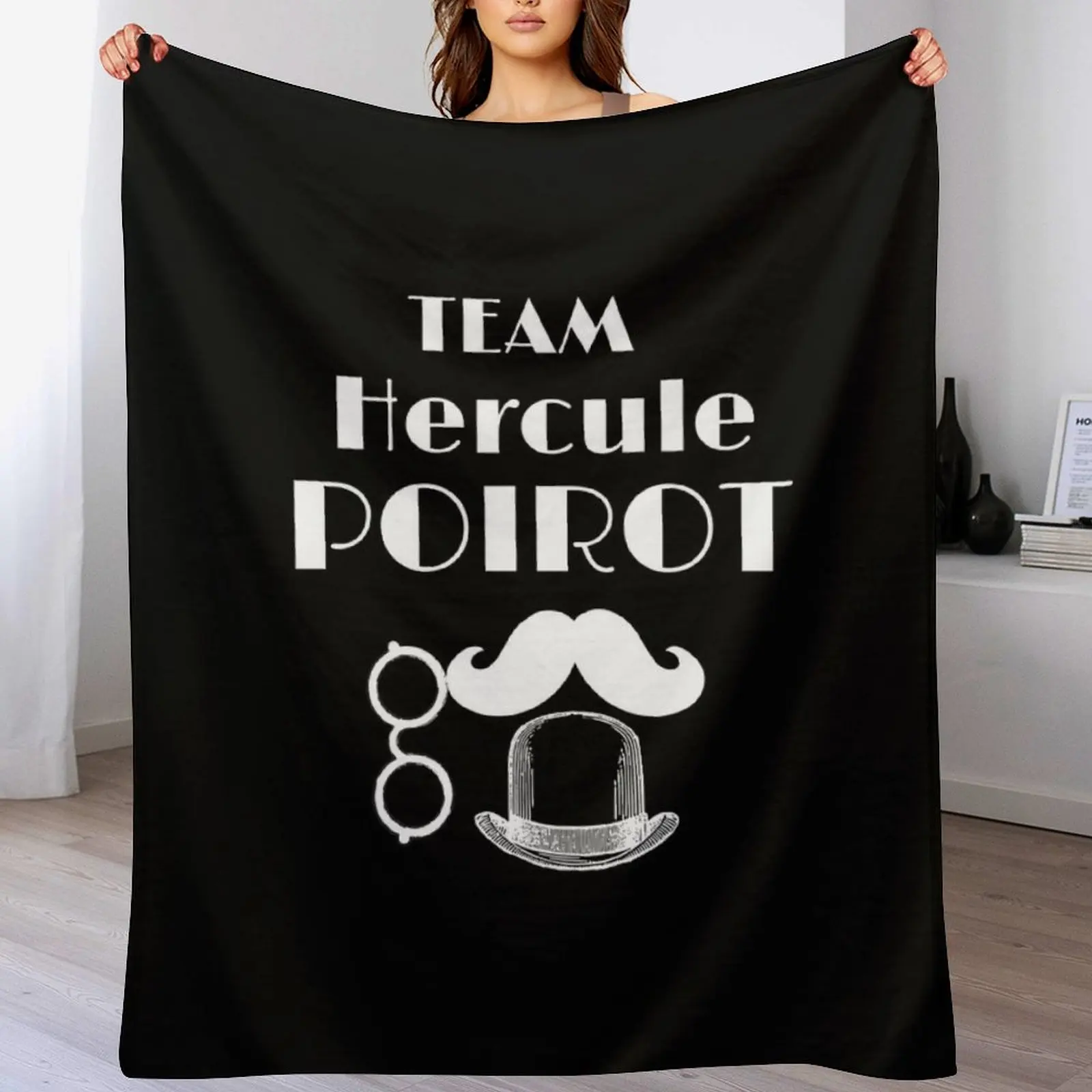 

TEAM HERCULE POIROT - TEE SHIRT AND MUG - HUMOR Throw Blanket for winter Flannels Blankets For Bed halloween Blankets