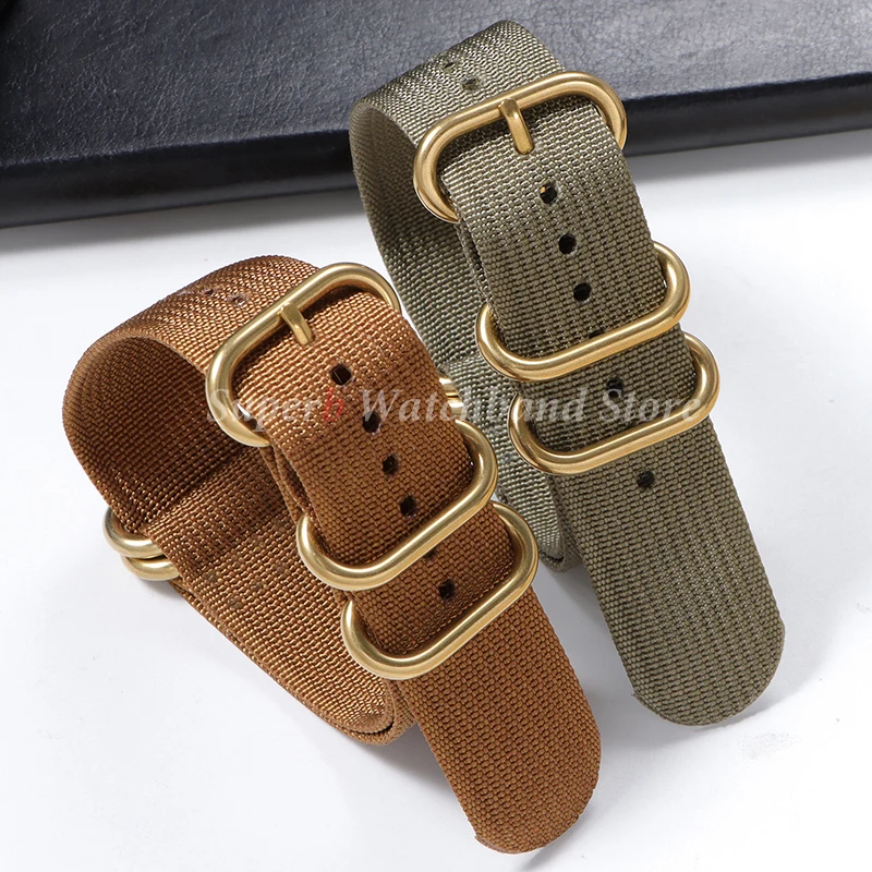 Нейлоновый ремешок для часов высокой плотности, мужские и женские ремни, тканые холщовые браслеты, спортивные браслеты, устойчивый прочный ремень, золотая пряжка