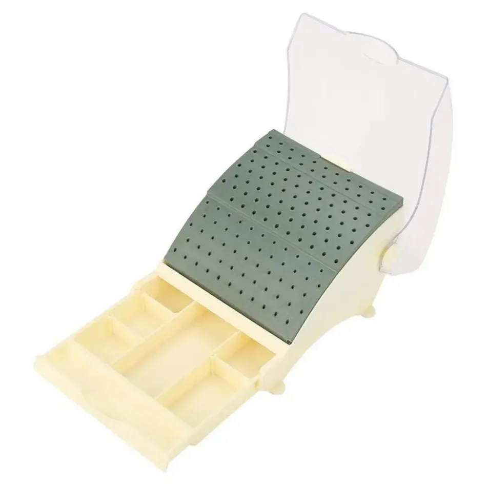 1Pcs/142 Holes Tooth Bur Block Holder Autoclave Sterilizer Case Disinfection Box Pull Out Drawer