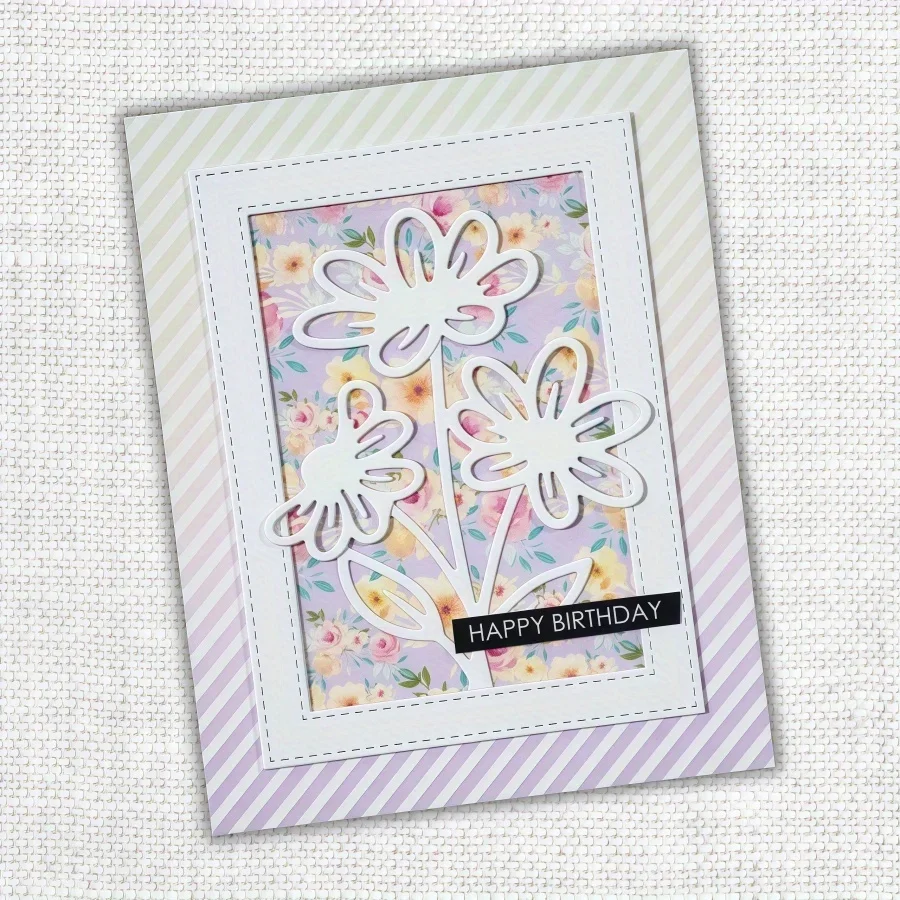 2025 New Arrival Daisy Bouquet Metal Cutting Dies for DIY Scrapbooking Card Making Stencils Photo Albums