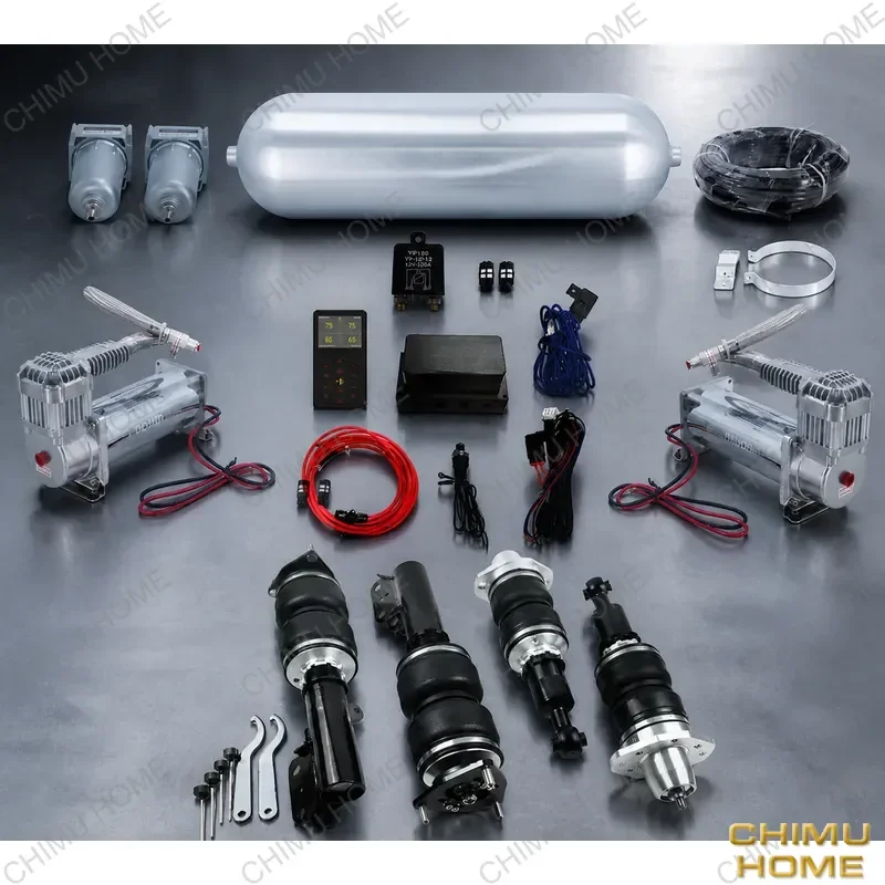 【CHIMU HOME】 Universal Air Ride Suspension Kit with Air Tank Compressor Electronic Controller System for All Vehicles for Car
