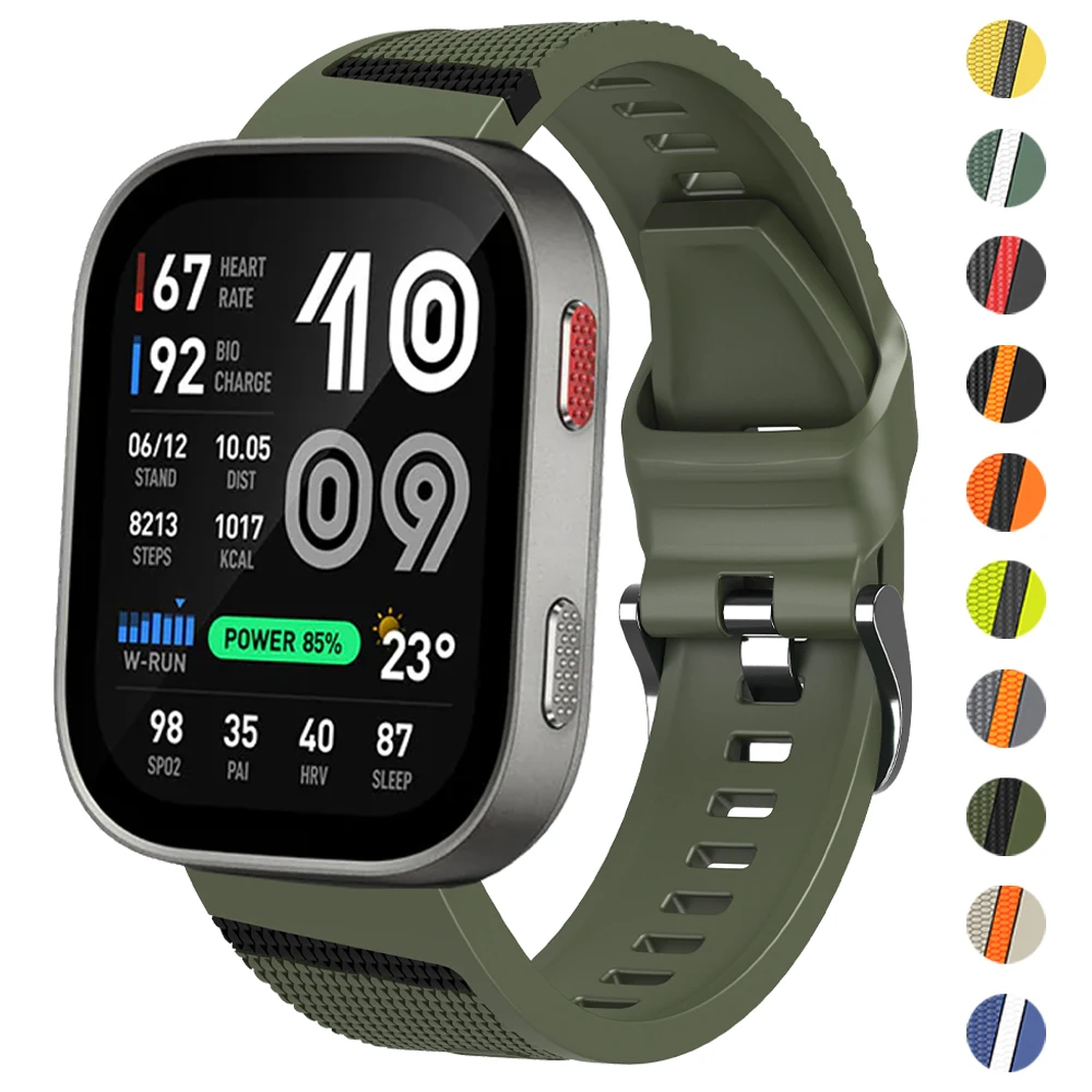 22mm Silicone Watch Strap For Huami AMAZFIT BALANCE 2/CHEETAH 2 Ultra Sport Bands Amazfit BIP Max 6 5 GTR 4 3 Pro 47mm Wristband
