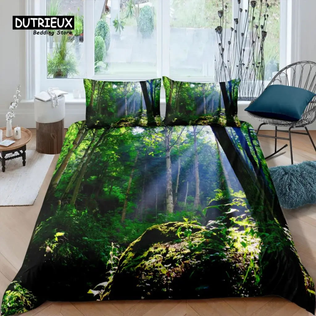 Home Living Luxury 3D Forest Bedding Set Duvet Cover Pillowcase Kids Bedding Set Queen and King EU/US/AU/UK Size