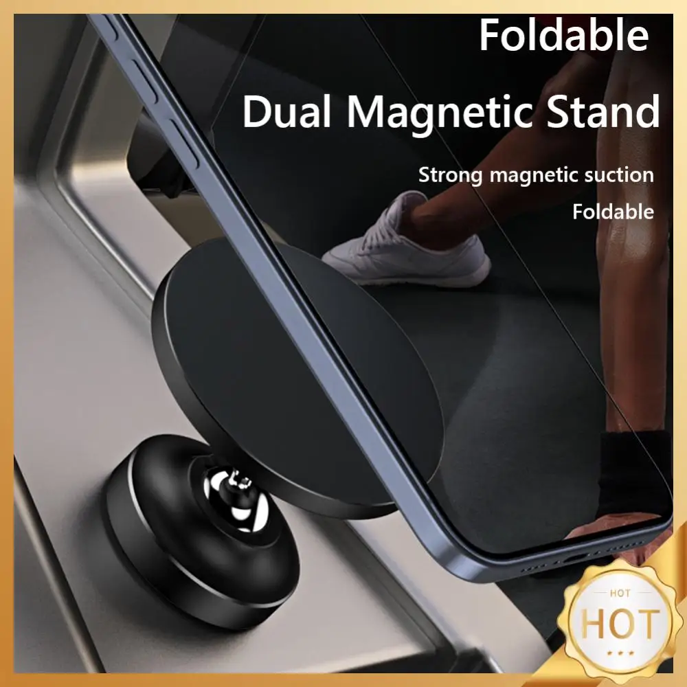 Gym Magnetic Phone Holder 360°Adjustable Alloy Base Fitness Accessory for Magsafe iPhone 15/14/13/12 Series for Gym Car Kitchen