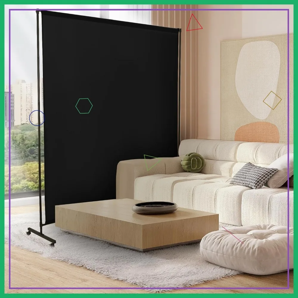 72x72 Inch Privacy Room Divider with Lockable Wheels, Adjustable Height for Home Office Classroom, Easy Move Secure