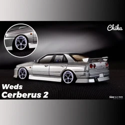 Chika 1/64 Model Car Wheels with Rubber Tires Luxurious Modified Parts JDM VIP for Hotwheels Tomica MiniGT D:10.5mm/9.7mm