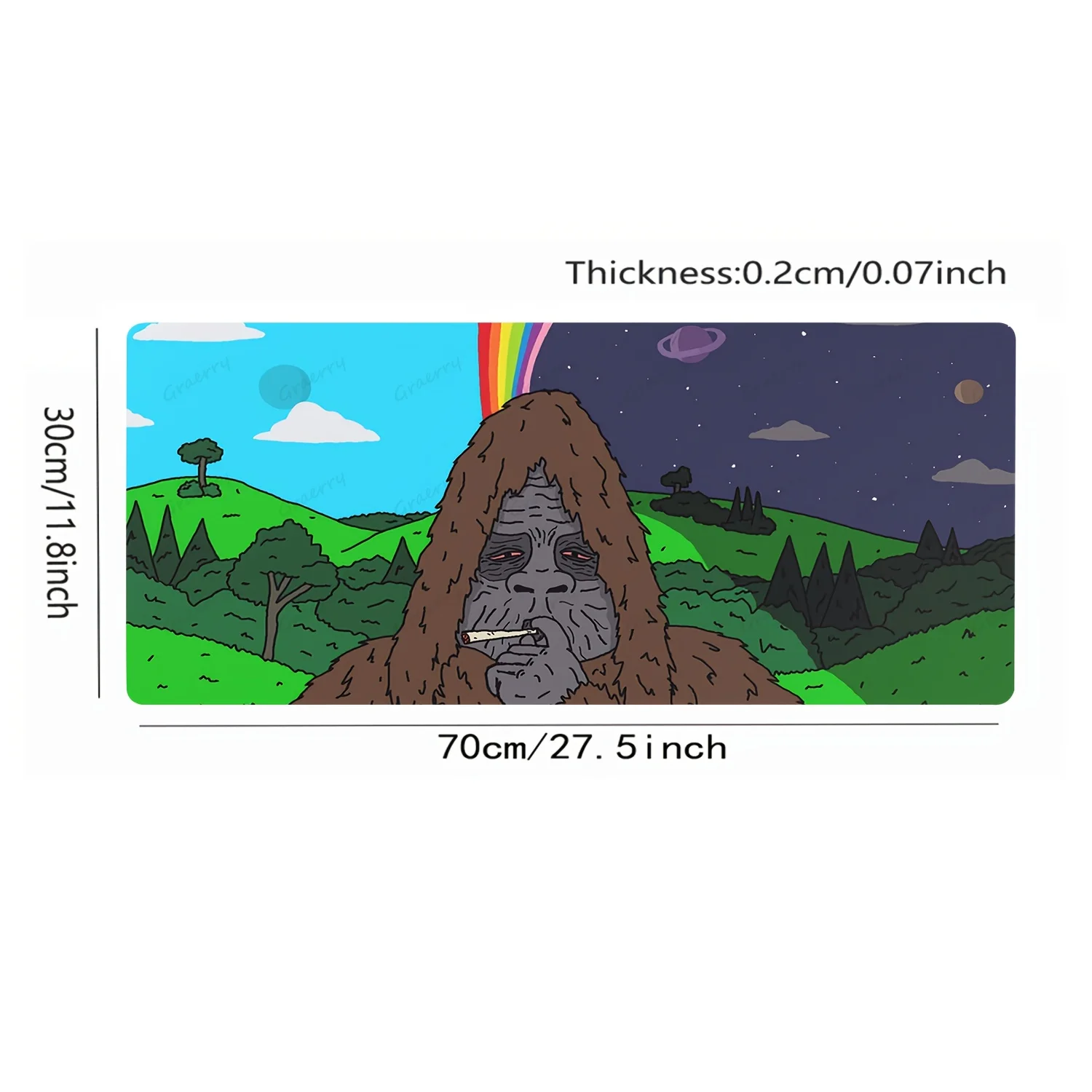 قطعة واحدة من سجادة مكتب كبيرة مضحكة من Sasquatch، قاعدة مطاطية متينة، حواف مخيطة، لوحة ماوس مقاومة للماء غير قابلة للانزلاق للمكتب المنزلي #5