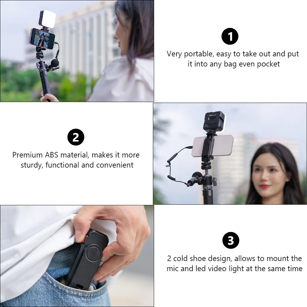 Double Head Mobile Phone Holder Smartphone Clip Adapter Phones Holders Cell Tripod Bracket Mount Abs