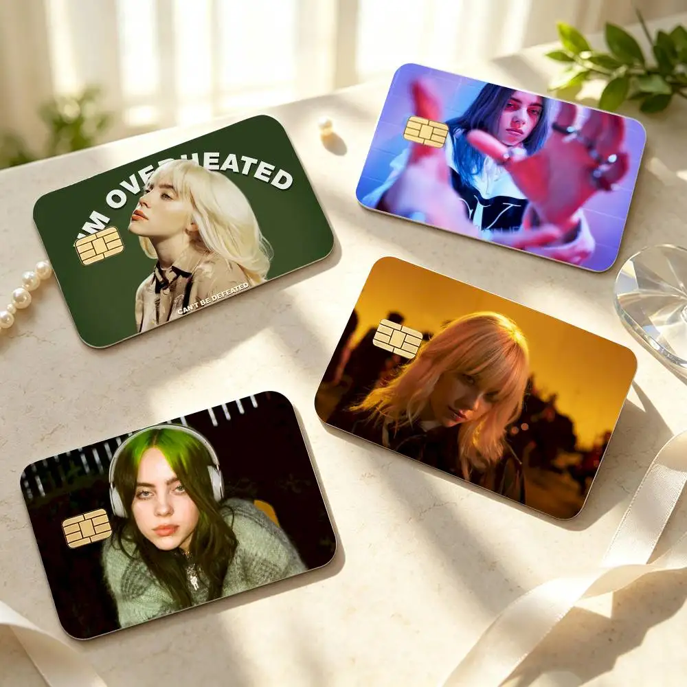 COOL Singer B-Billie E-Eilish  HD Credit Card Stickers Game Card Decal Small Chip Waterproof Sticker Gift Decor