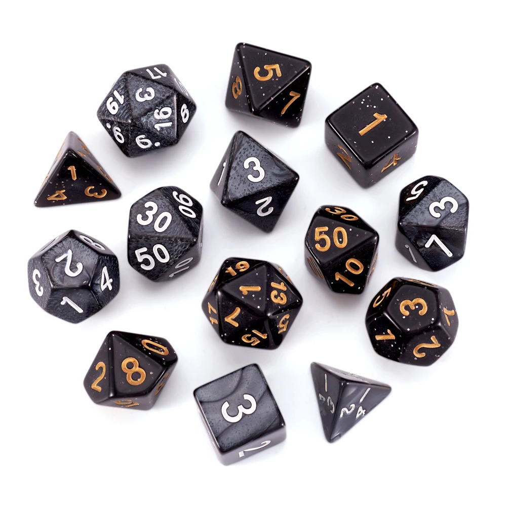 

14pcs Polyhedral Dice Bulk 20 Sided Game Dice D20 Black Acrylic Game Props for Table Games Home Decor DIY Craft Jewelry Supplies