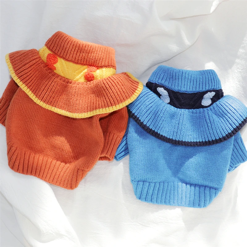 

Fashion Dog Clothes Pet Knitted Sweater Teddy Winter Warm Clothes Malzis Solid Color Pullover Dog Products Pet Supplies