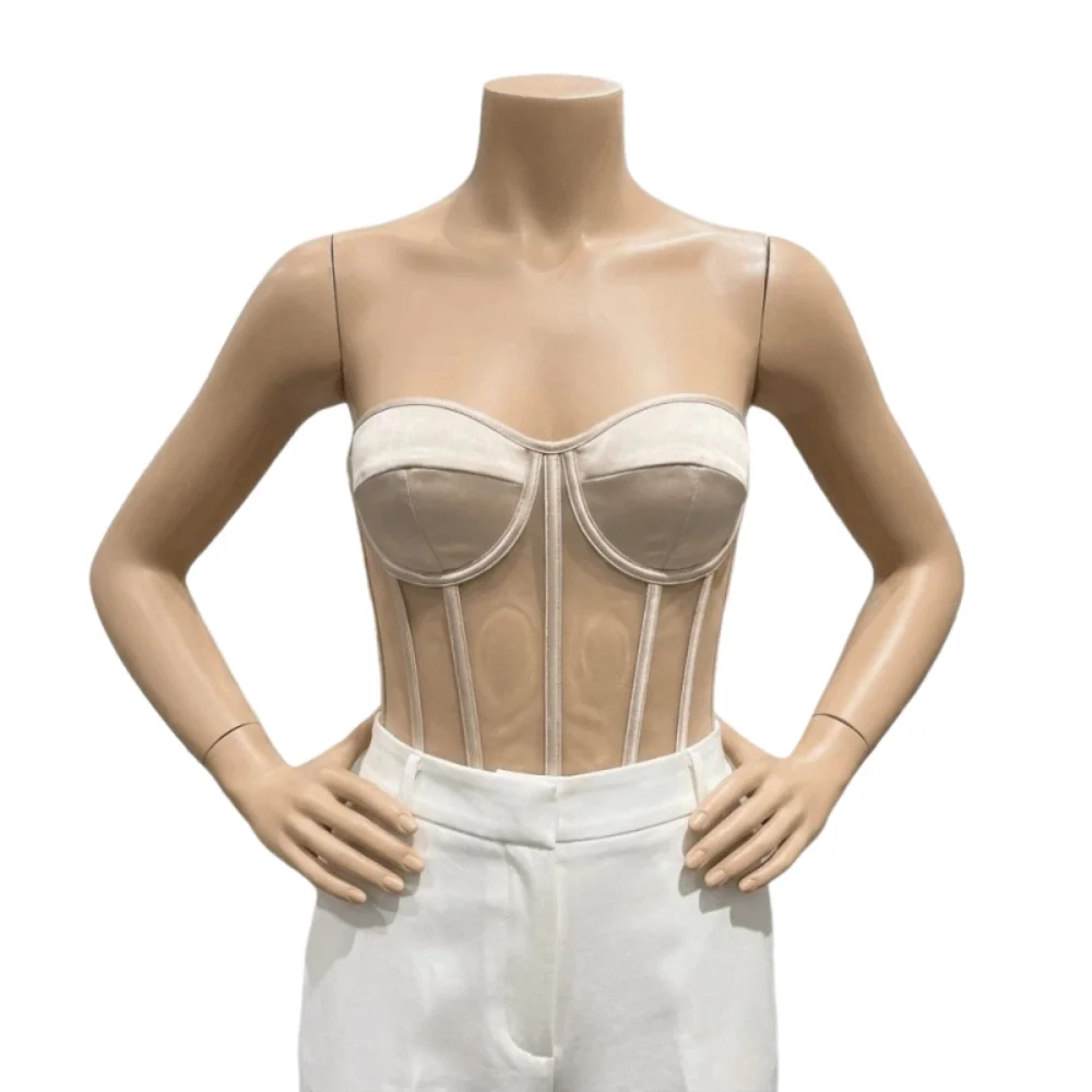 Fashion Sleeveless Slim Crop Top Fishbone INS Women Corset Skin-friendly Stretch Camisole with Pads Summer Wear