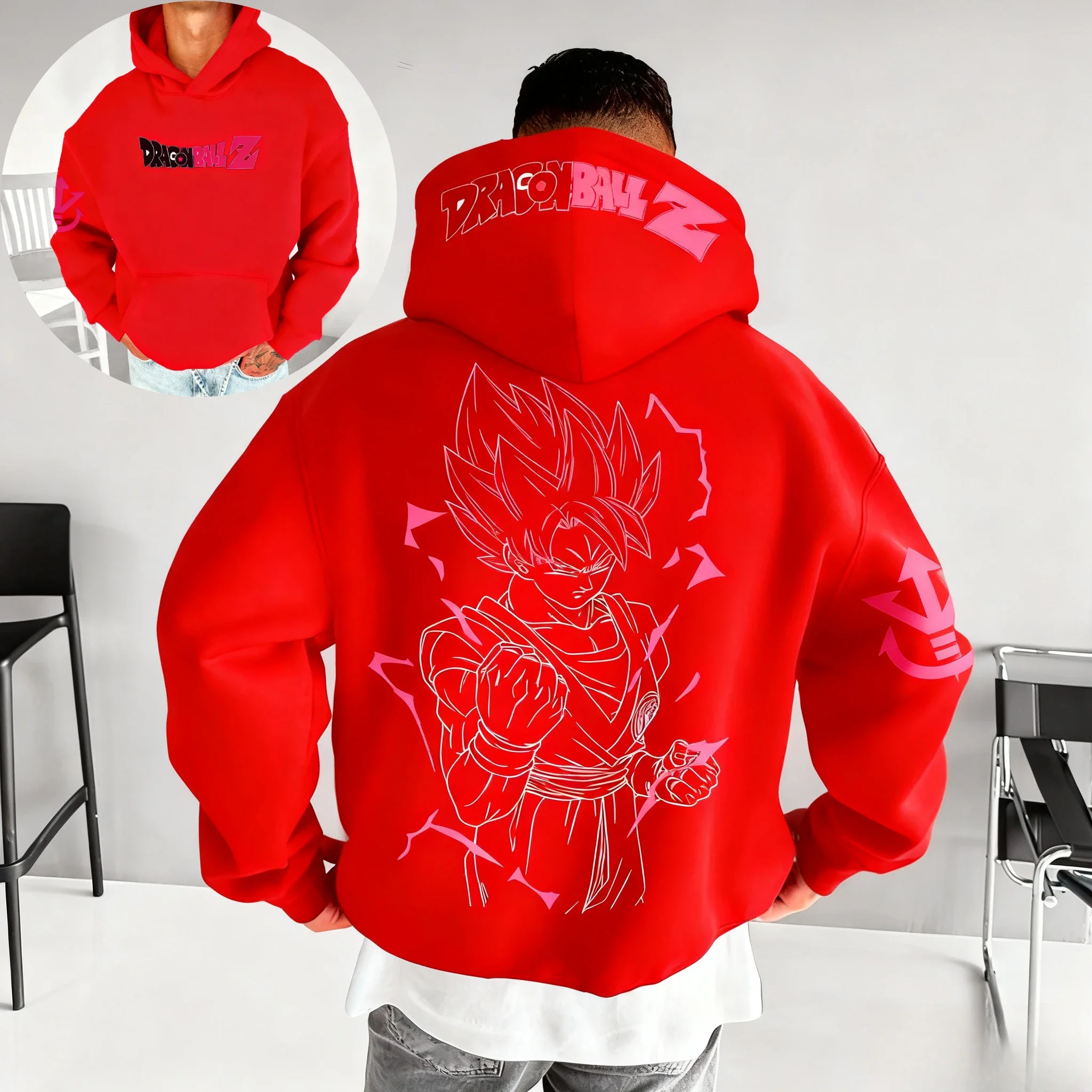 

Модная повседневная толстовка с капюшоном в стиле Harajuku с изображением Мастера Роши из Dragon Ball - унисекс, оверсайз, винтажный свитшот