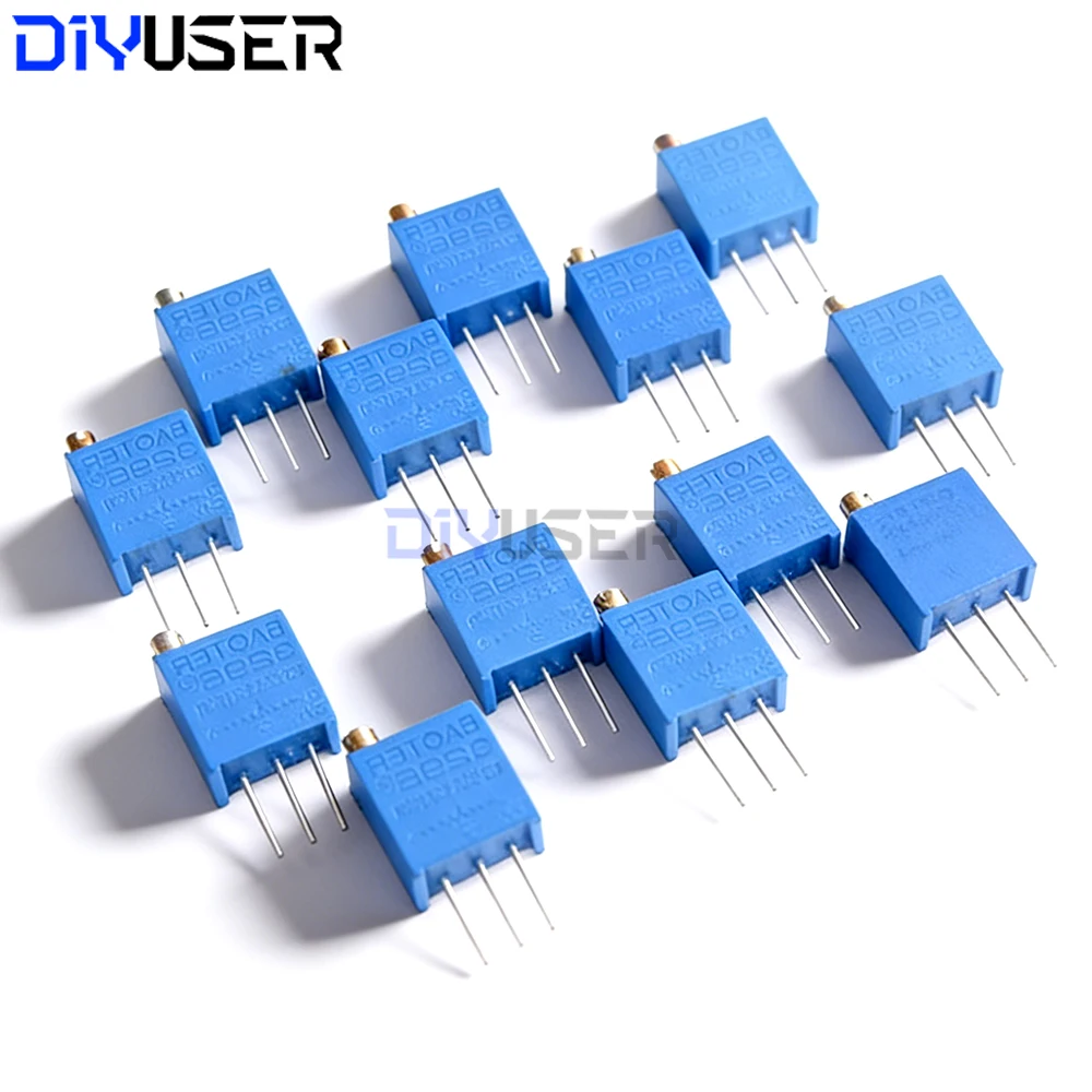 10PCS 3296 potentiometer Kit High Precision 3296W Variable Resistor 100R -1M 200R 500R 1k 2k 5K 10K 20K 50K 100K 200k 500k