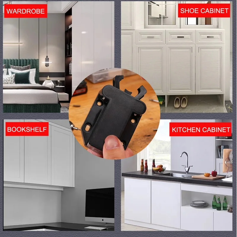Chiusura tattile non magnetica Chiusura universale per porta dell'armadio con vite per mobili Push To Latch Fornitura di fermaporta dell'armadio
