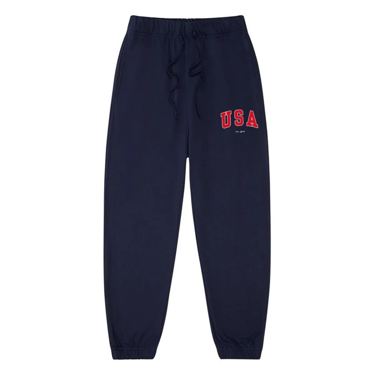 

USA New York Letters Printing Retro Autumn Women Sweatpants Autumn Jogging Running Fitness Workout Terry Cotton Hip Hop Pants