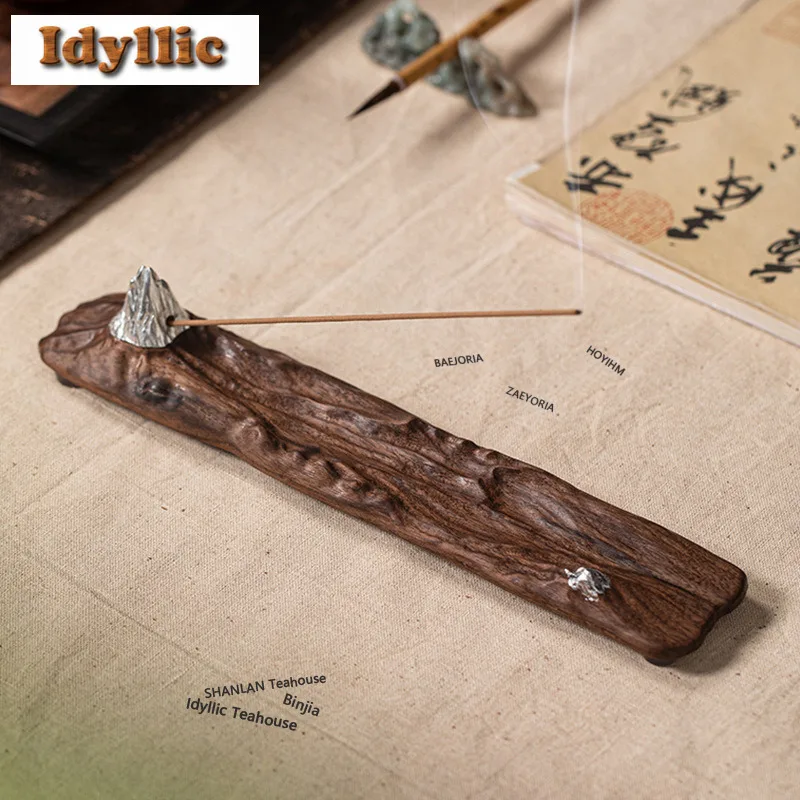 Ebony Wood Incense Holder Diffuser Incense Burners Meditation Smell Distributor Censer Chinese Tea Set Supplies Decoration Gifts