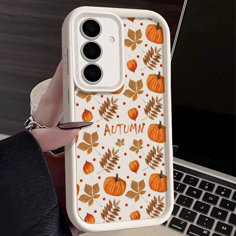 Autumn Maple Leaf Pattern Phone Case For Samsung Galaxy A56 A16 A26 A17 A15 A55 A54 S25 S24 FE S23 S22 Ultra S25 Edge Soft Cover