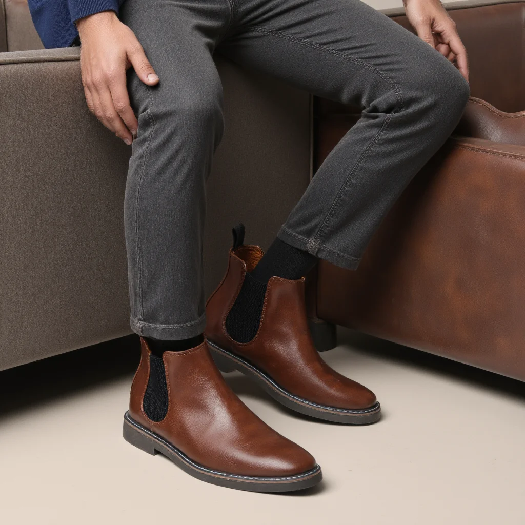 40 ~ 46 Botas Chelsea Masculinas Marca Retro Confortável Moda Masculina Botas