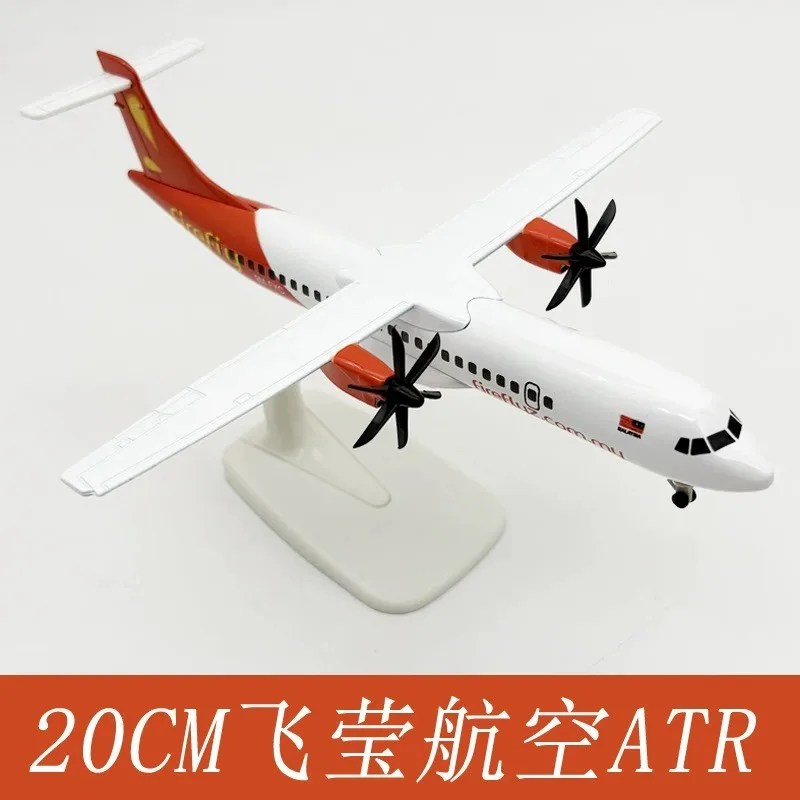 20cm Firefly ATR Airlines Miniature Aircraft Die-Cast Metal Simulation Plane With Propellers For Adults Home Office Decor