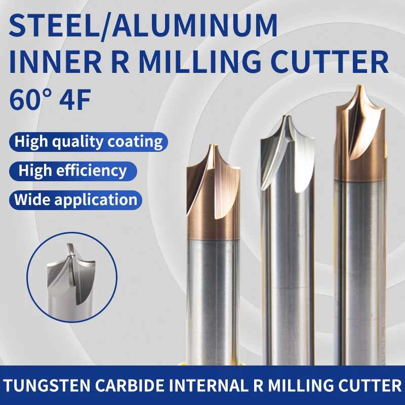 1pcs/5pcs/10pcs  HRC60 CNC Lathe Machining Turning Tool Steel With Inner R End Mill