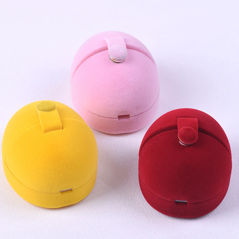 صندوق مجوهرات أنيق على شكل حلقة حقيبة للتخزين منظم صغير للنساء حاوية إكسسوارات محمولة