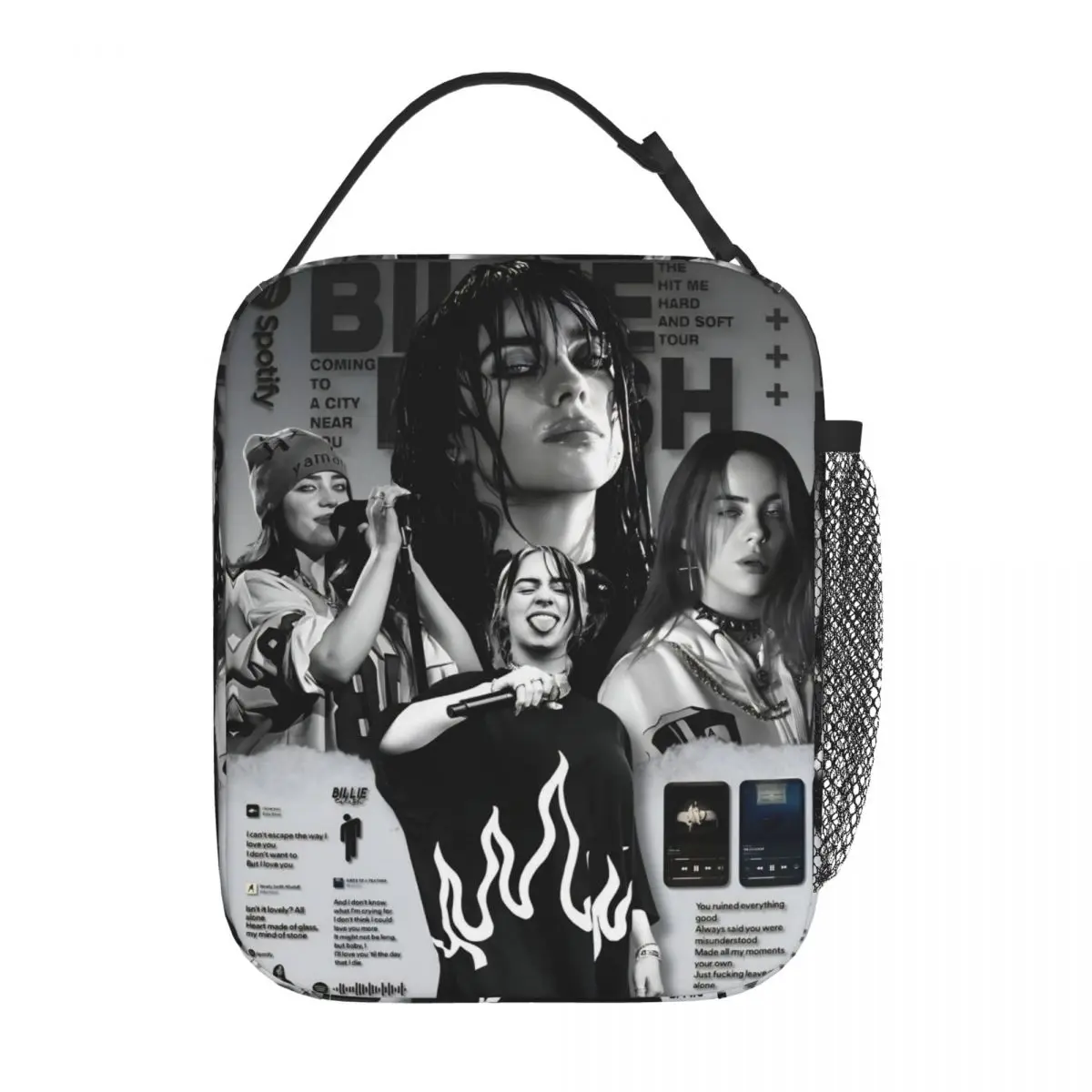 B-Billie-Girl E-eilish Insulated Lunch Bag Thermal Bag Reusable Lunch Container High Capacity Tote Lunch Box College Picnic