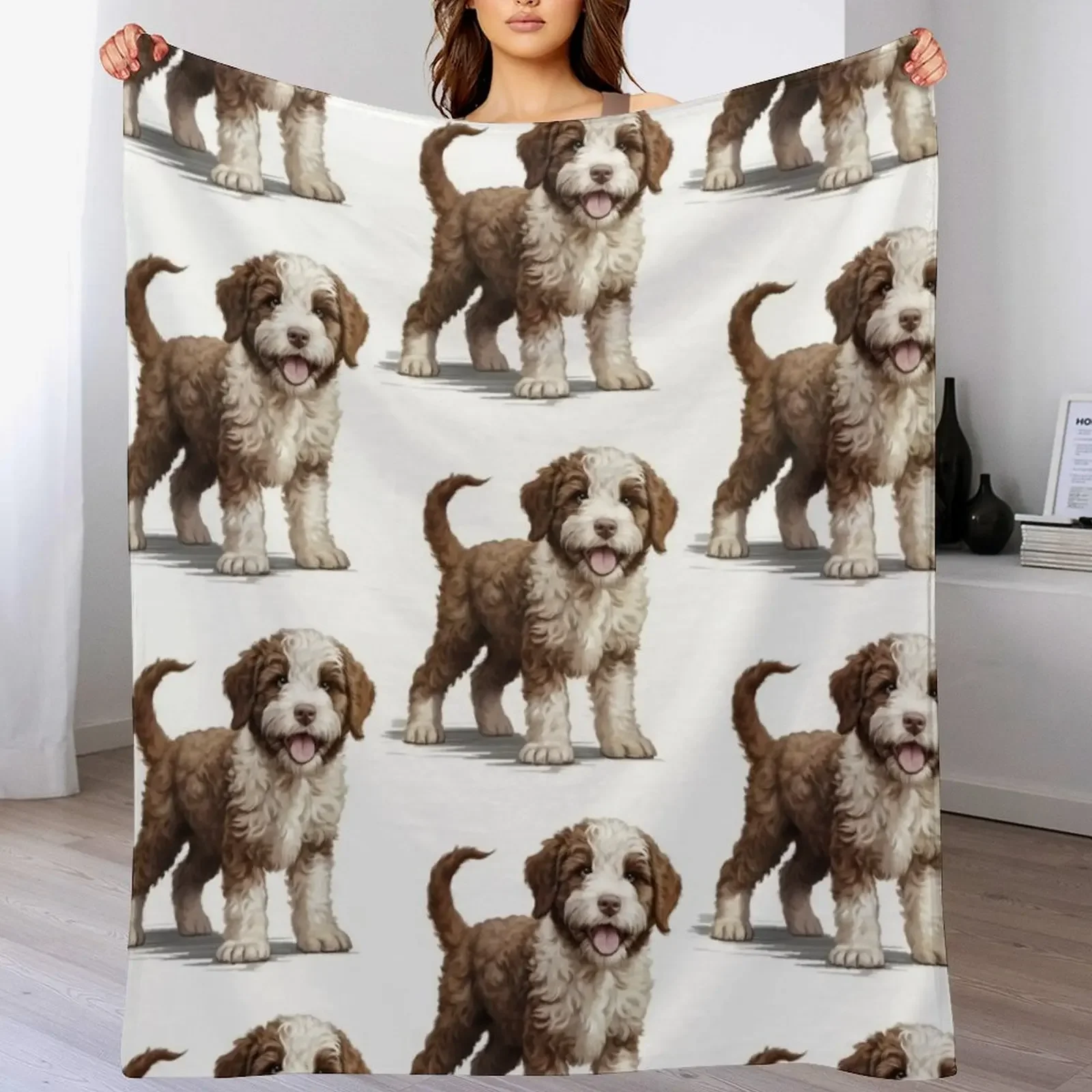 

Lagotto Romagnolo dog Throw Blanket Hair halloween Blankets