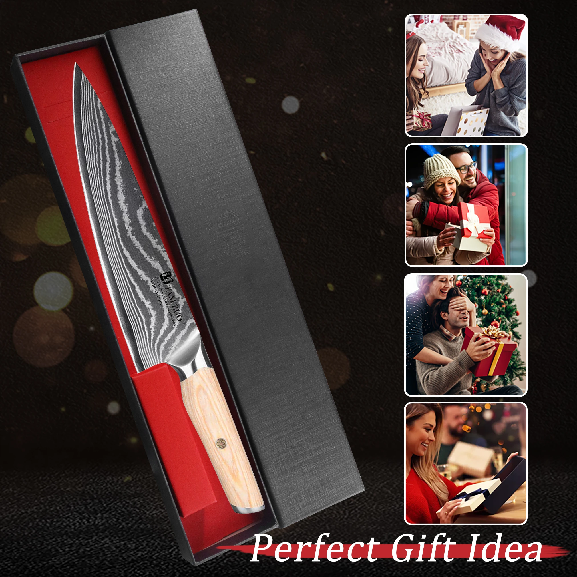 سكين الطاهي 67 طبقات دمشق الصلب 10Cr15CoMov شفرة الخشب مقبض تقطيع الخضار الساطور اللحوم سكاكين المطبخ المهنية #3