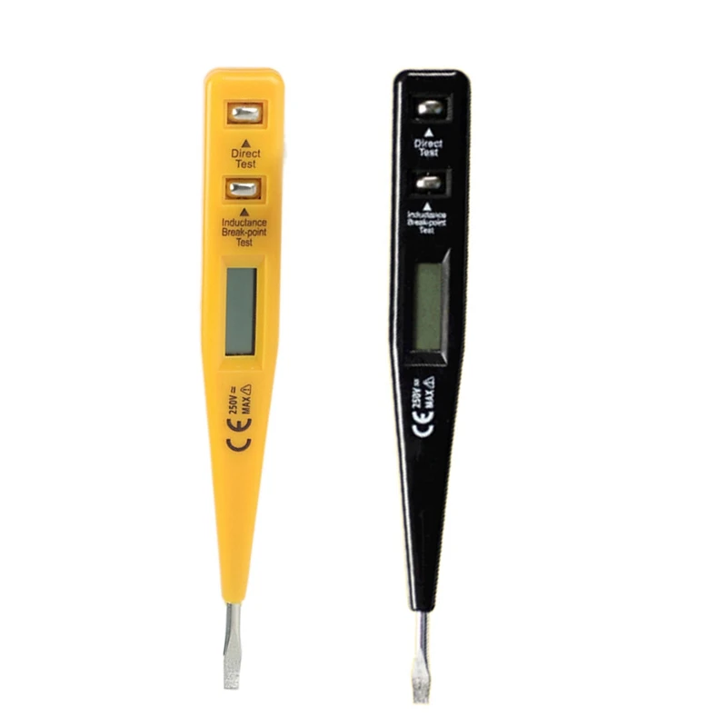 Digital Test Pencil Screwdriver Probe Light Voltage Tester Detector AC/DC 12-220V Electrical Test Pen Voltmeter,Black