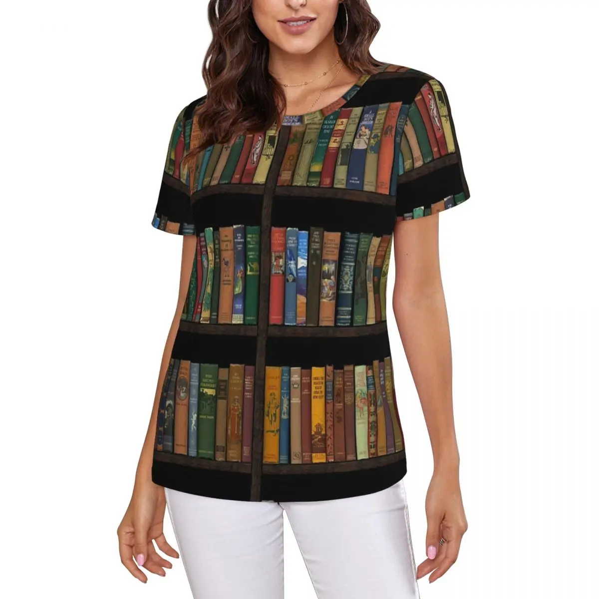 Education Library Book T-Shirt Women Short Sleeve T Shirts Round Neck Clothing Cotton Summer Tees Streetwear