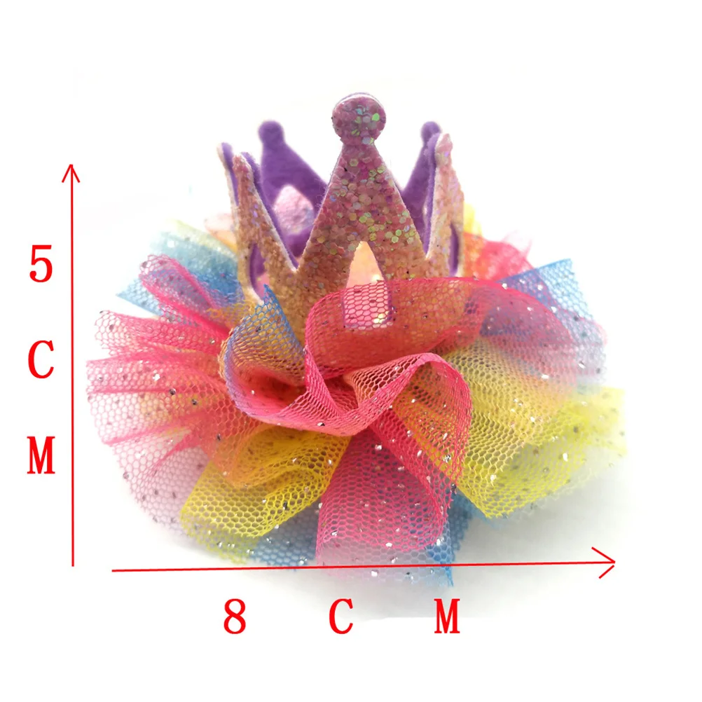 

1Pcs Gauze Crown Pet Hat Purple Soft Comfortable Adjustable Dog Birthday Cosplay Party Headwear Accessory Dog Crown