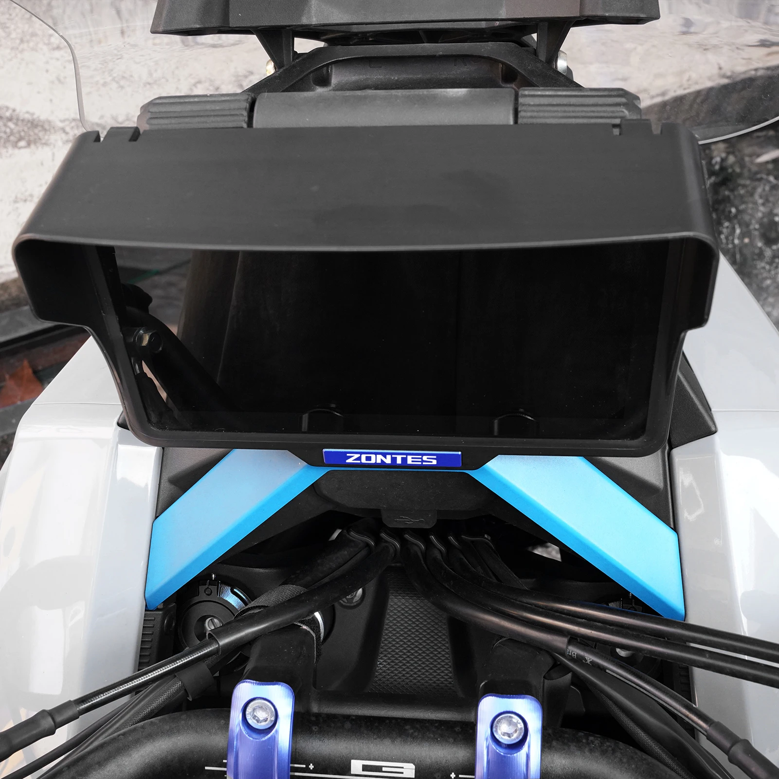 ل ZONTES 368G 368 G ZT368G 2024 2025 2026 دراجة نارية لوحة القيادة الشمس قناع أداة شاشة ظلة حامي 368G اكسسوارات #5
