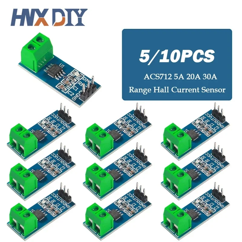 5/10pcs 3pcs ACS712 5A 20A 30A Range Hall Current Sensor Module ACS712-30A ACS712-20A