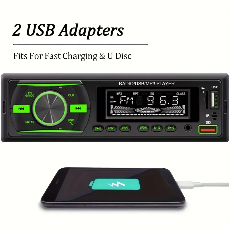 1pc Car Radio Stereo 1Din M3 Player 60W x 4 FM Receiver with IR Remote Control, AUX/USB/TF Card Slot
