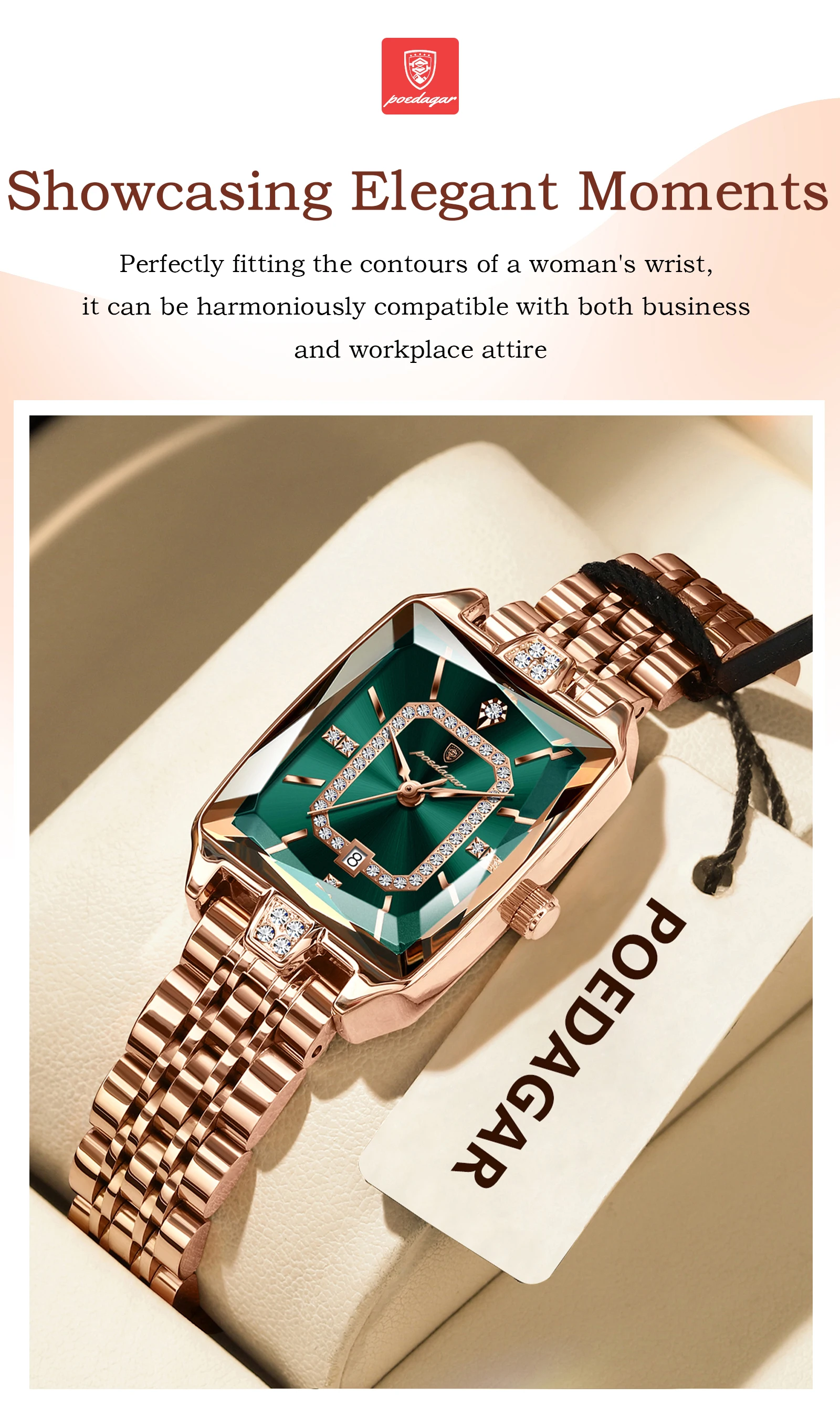 POEDAGAR Luxus Frau Uhr Wasserdicht Datum Hohe Qualität Casual Damen Armbanduhr Edelstahl Quarz Elegante frauen Uhren – Detail 10