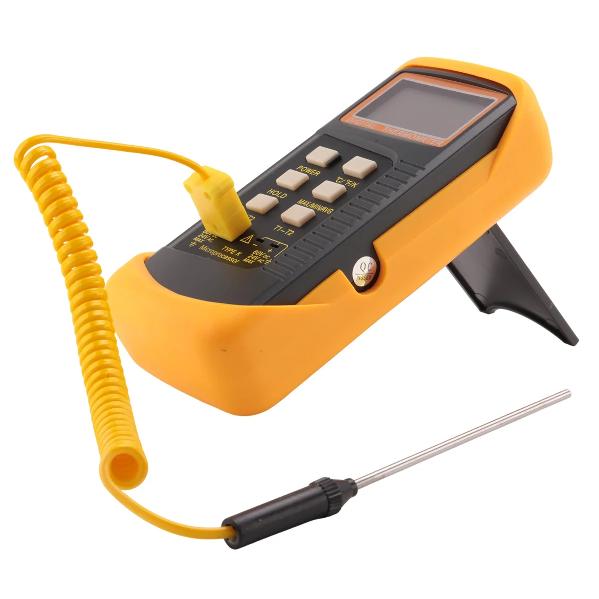 Digital K-Type Thermocouple Thermometer (-50-1300°C) with Dual Channels 4 Probes Handheld High