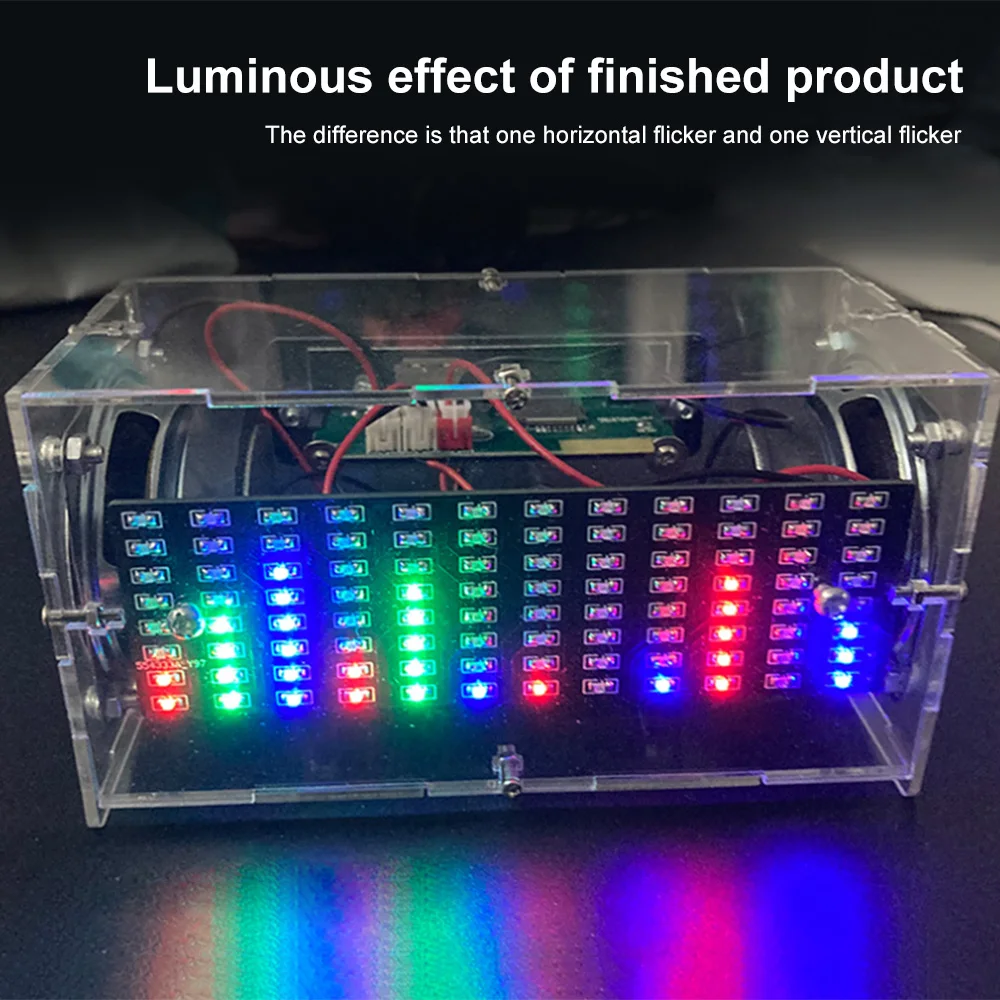 DC3.7-5V DIY zestaw głośników Bluetooth elektronika miga światła wraz z muzyką DIY dźwięk lutowania zestaw elektroniczny głośniki