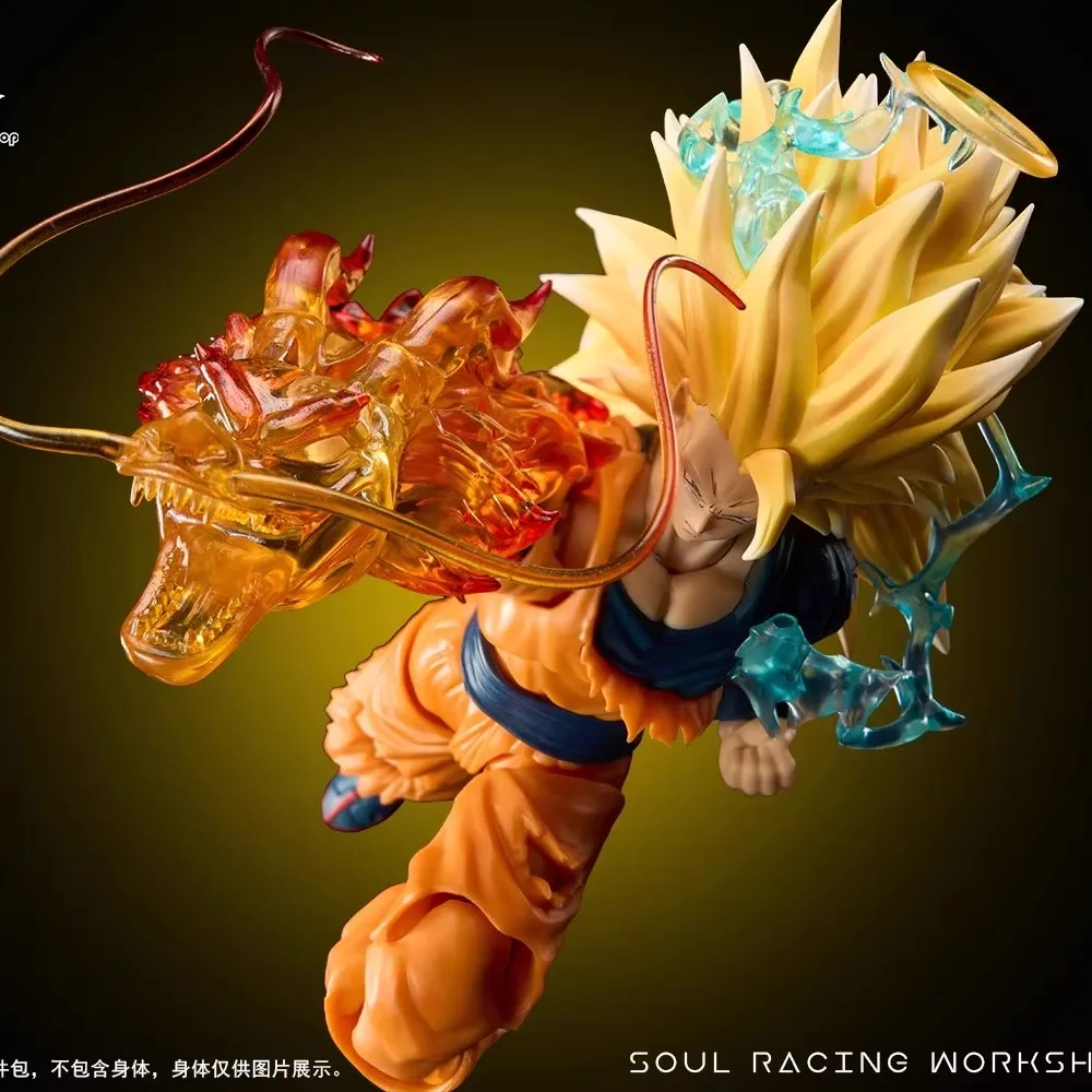 New SSW Scouti Workshop Dragon Ball SHF Super Saiya SSJ3 Super Saiyan Head Sculpture Special Effect Dragon Fist Collection Gifts
