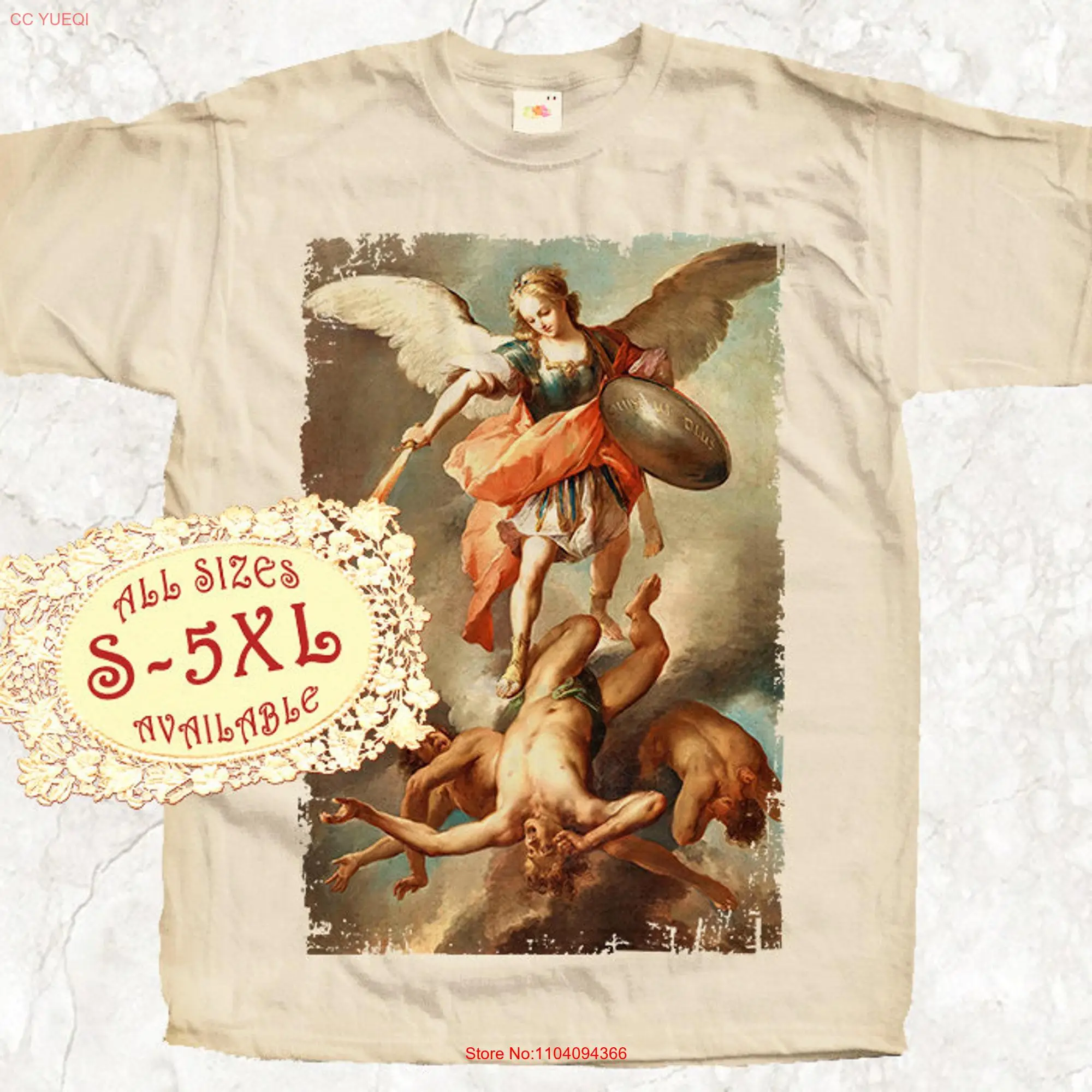 Saint Michael Archangel the Destroy Devil V17 T SHIRT All sizes S 5XL Religious Christian Catholic Natural