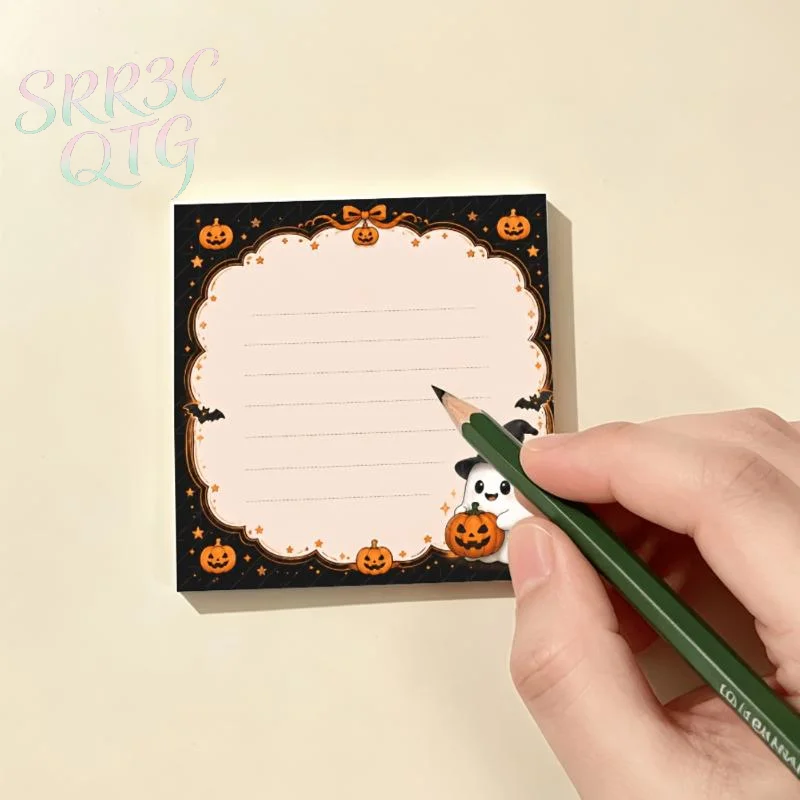 Hot Sale Halloween Cartoon Notepad, Cute Ghost Pumpkin Memo Pad, Paper Notebook For Journal Desk Supplies Office Notes