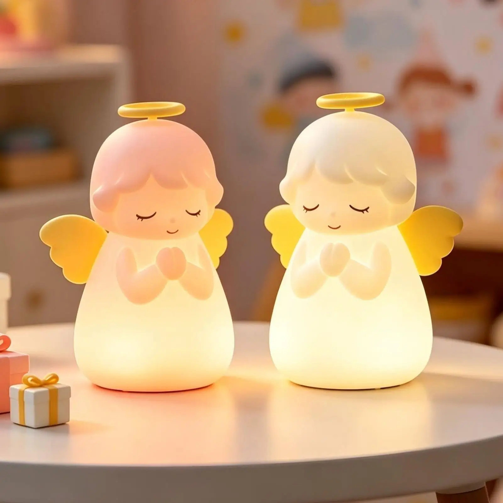 Kids Night Shape Reading Light With Timer Rechargeable Night Lamp For Nursery Desk Bedside Nightstand Living Room Home Dorm