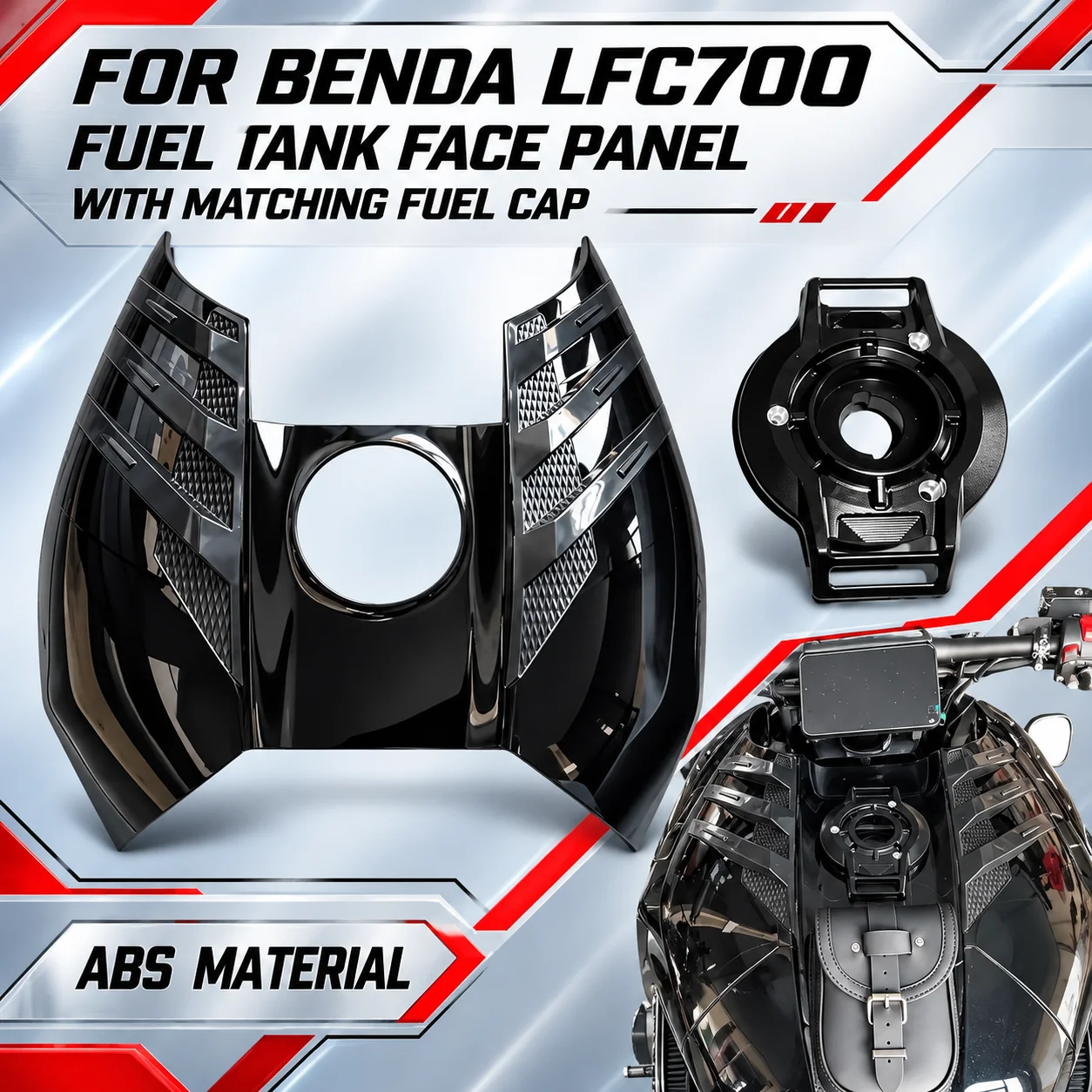 BENDA LFC700 Tank Face Shield, Universal for New & Old Versions, ABS, Custom Carbon Fiber, Must Use Matching Tank Cap for Perfec