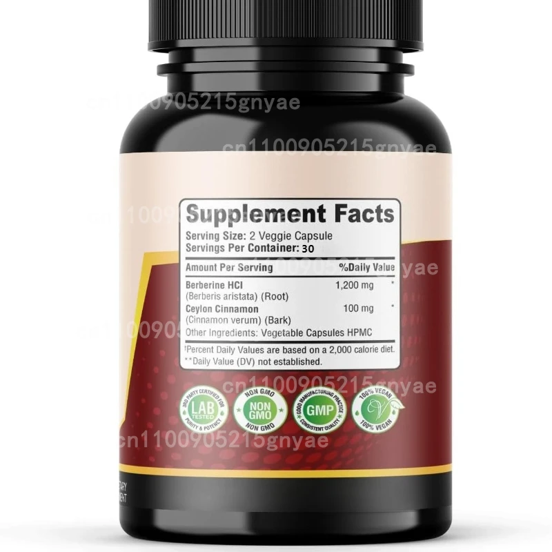 Berberine Capsules Ceylon Cinnamon Turmeric Bitter Melon Extract Milk Thistle To Support Glucose Balance Liver Health Digestion