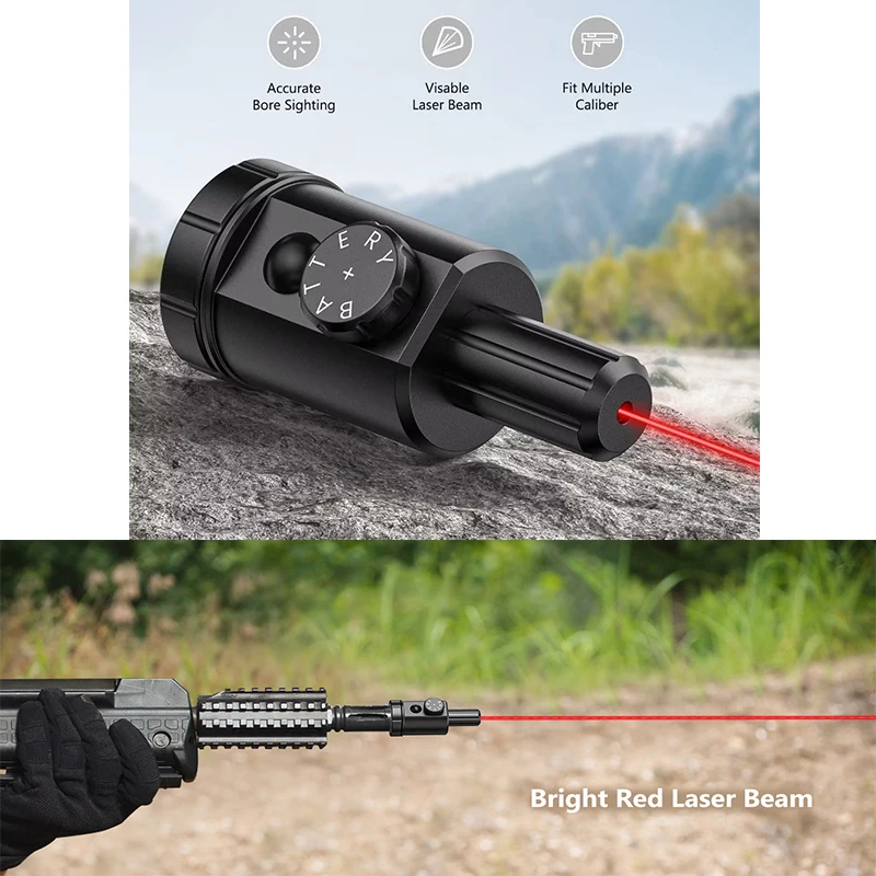 

MidTen Bore Sight Red Laser Beam Boresighter Kit Magnetic Connection Multiple Caliber Laser Sighting Suitable for Handgun Rifle