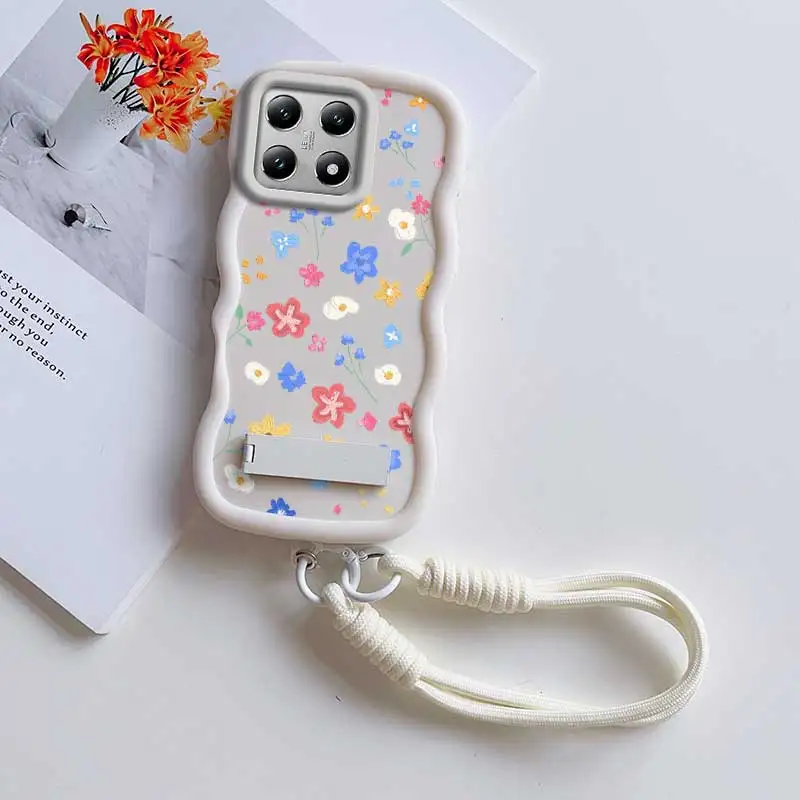 Lightweight With Lanyard And Stand Flowers bloom Casual Ready Flexible For Xiaomi 14T Case With Xiaomi POCO C X M 6 7 2 5 75 65